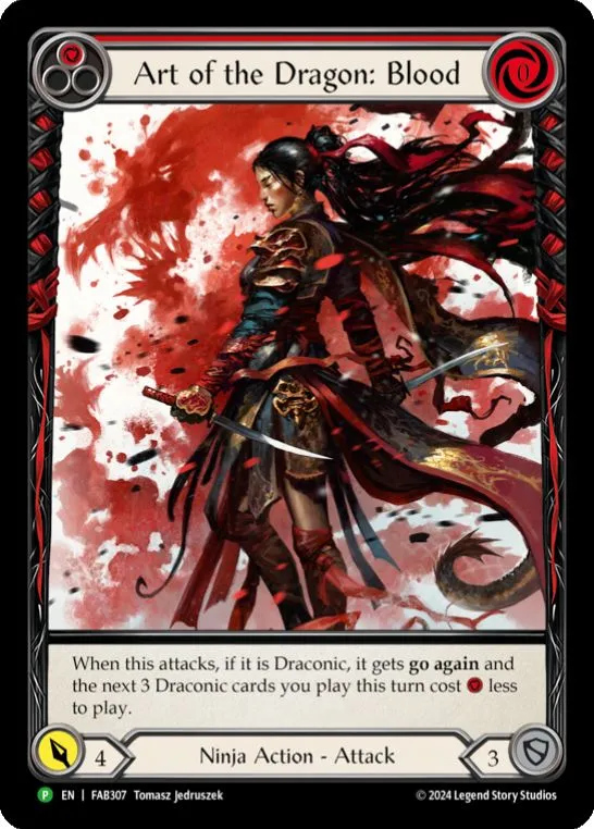 FAB307 - Art of the Dragon: Blood - Micro Text Box Extended Art Cold Foil