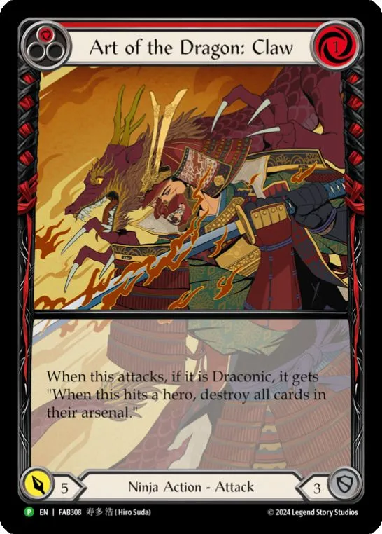 FAB308 - Art of the Dragon: Claw - Extended Art Rainbow Foil